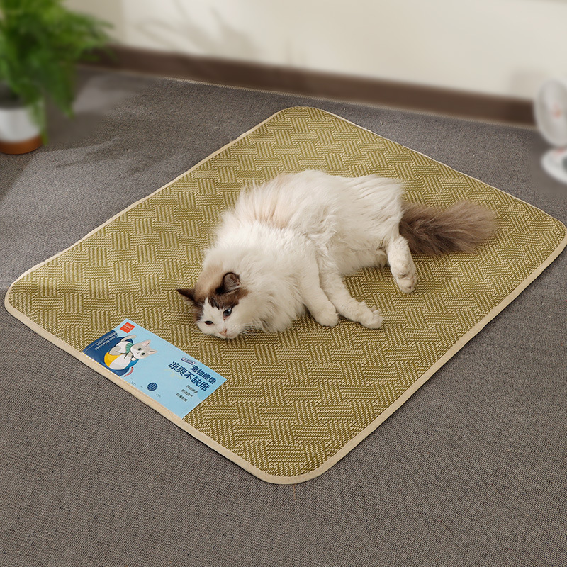 Alfombrilla de verano para mascotas, alfombrilla de hielo para perros, suministros para mascotas, alfombrilla de ratán de gran tamaño para gatos y perros, alfombrilla de enfriamiento para perros transpirable al por mayor