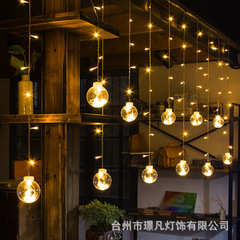 Led願いボールカーテンライト庭装飾屋外ledソーラーライト星月クリスマス防水雰囲気ライト
