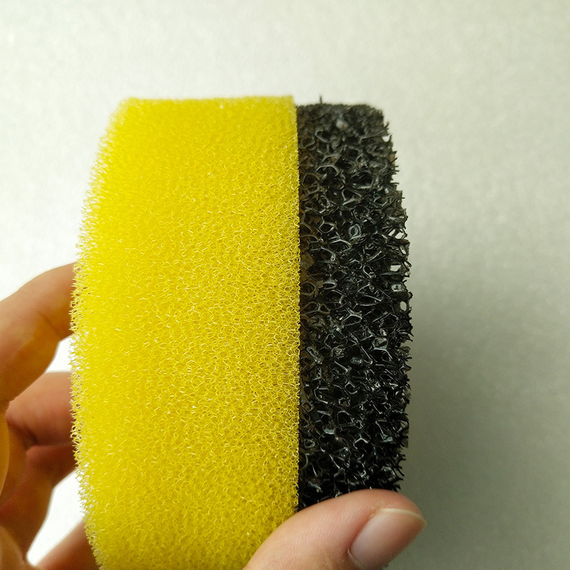 水族箱泡沫海绵过滤垫 中孔双层彩色机械防尘海绵网空心圆片