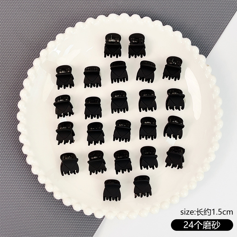 黒ミニ前髪クリッププリンセスヘッド小さなヘアクリップ女性のための 2025 新しいサイド前髪ヘアクリップヘアピン頭飾り|undefined