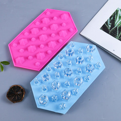 diy水晶滴膠模具威士忌創意製冰模具大鑽石冰格硅膠磨具凍冰格