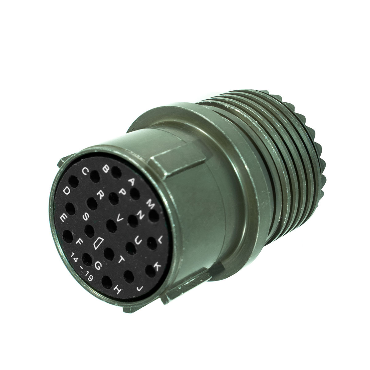 圆形19P孔弯插头带弯头后壳防水工业连接器用于伺服电机机器手臂