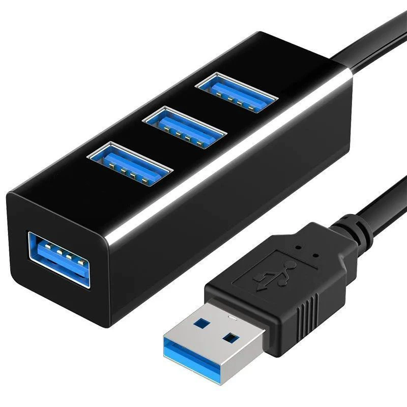 Разделитель ноутбука с четырьмя USB в виде HUB-устройства, ноутбук, флешка, клавиатура