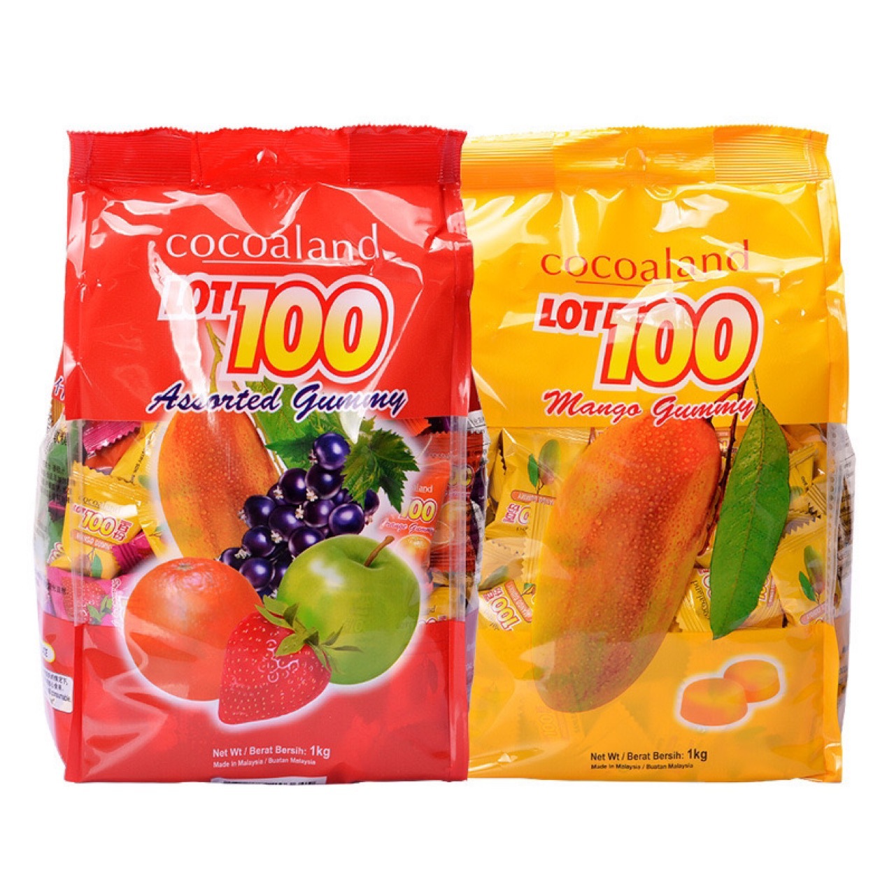 马来西亚进口软糖百分百1kg一百份什果果汁软糖 100百芒果软糖