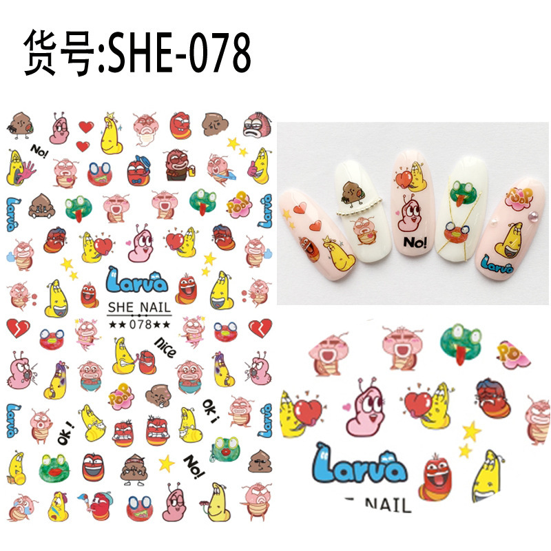 Shopee's Best-Selling Big-Name Cartoon Anime Nail Stickers, Girl's DIY Nail Decoration Decals, Classic Ip Nail Stickers