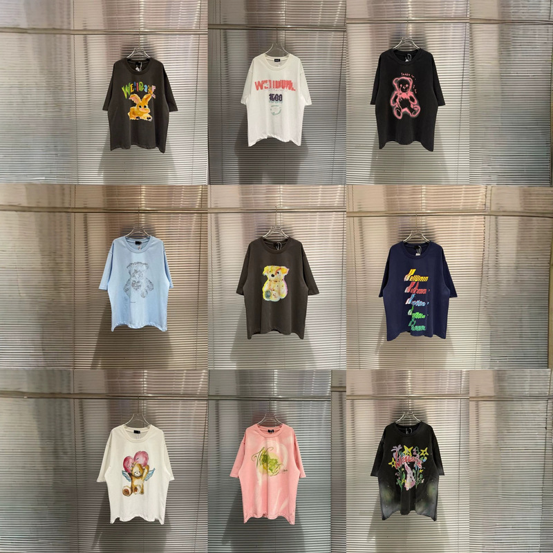 Correct Version of the We11 Collection 26Ss Niche Trendy Brand New Letter Print Couple Short-Sleeved T-Shirt for Men and Women