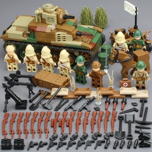 Moc World War Ii German Building Blocks Eighth Route Army Minifigure Tank Truck Doll Weapon Minifigure Boy Assembly Toy