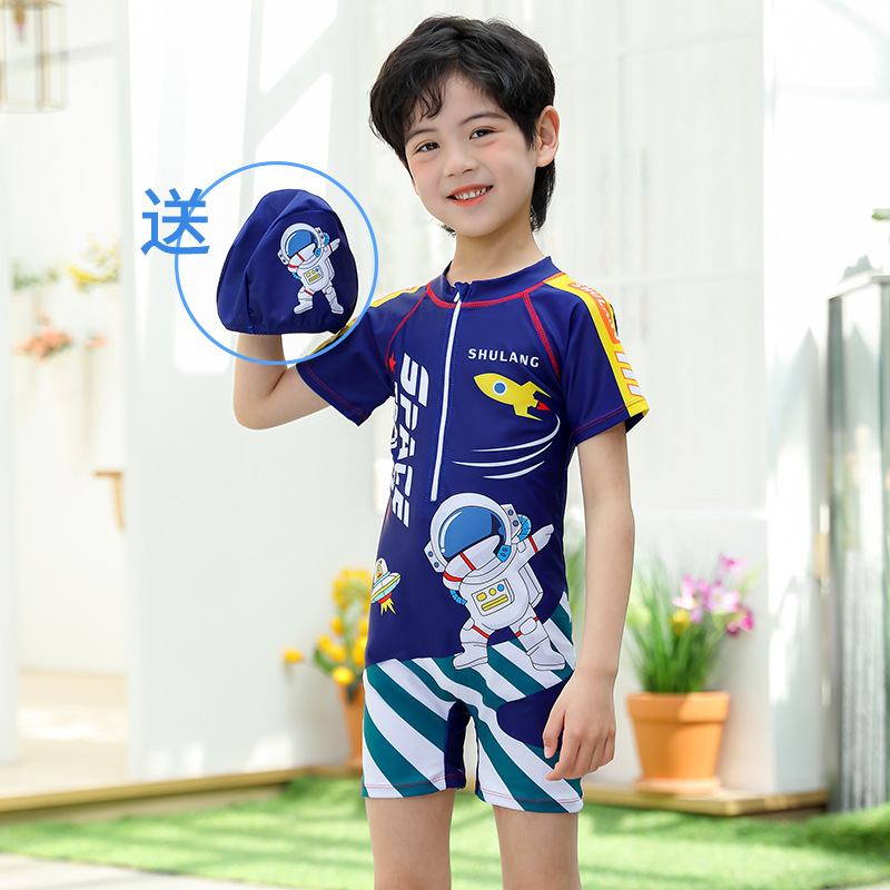 Traje de baño para niños, niños pequeños, medianos y grandes, protector solar dividido para niños, traje de natación de aguas termales de secado rápido para niños, nuevo estilo al por mayor