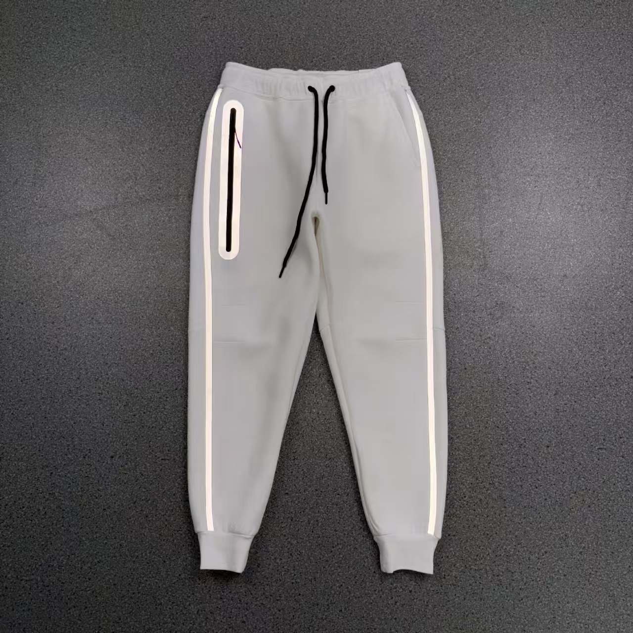 25年春秋新作ファスナーシャツスポーツカジュアルフード付きジャケット長ズボン空気層綿反射ゴムセット男