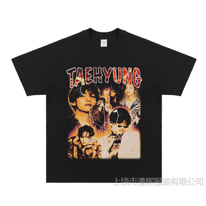 Bts Jang Taekhyun Fan Merchandise T-Shirt American Hip-Hop Small Neckline Short Sleeve Unisex