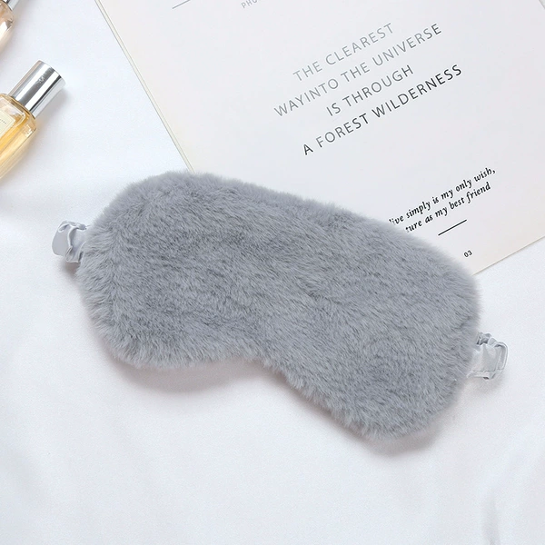 11# gray plush eye mask