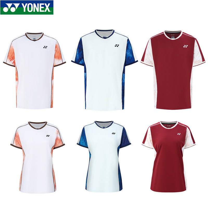 Yonex Badminton Clothing 1101026Bcr/2101026Bcr Men's and Women's Sports Casual Short-Sleeved T-Shirts Yonex Badminton Clothing 1101026Bcr/2101026Bcr Men's and Women's Sports Casual Short-Sleeved T-Shirts