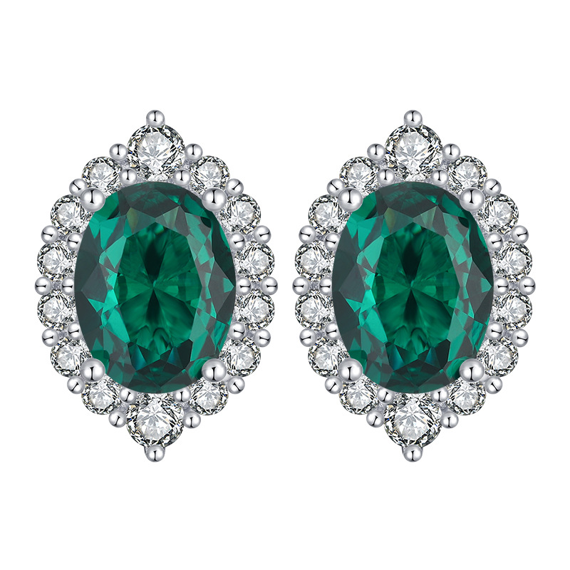 Zhuang Sheng joyería nueva S925 todo el cuerpo traje de plata color simulación tesoro pequeño huevo de paloma colgante piedra principal 6*8