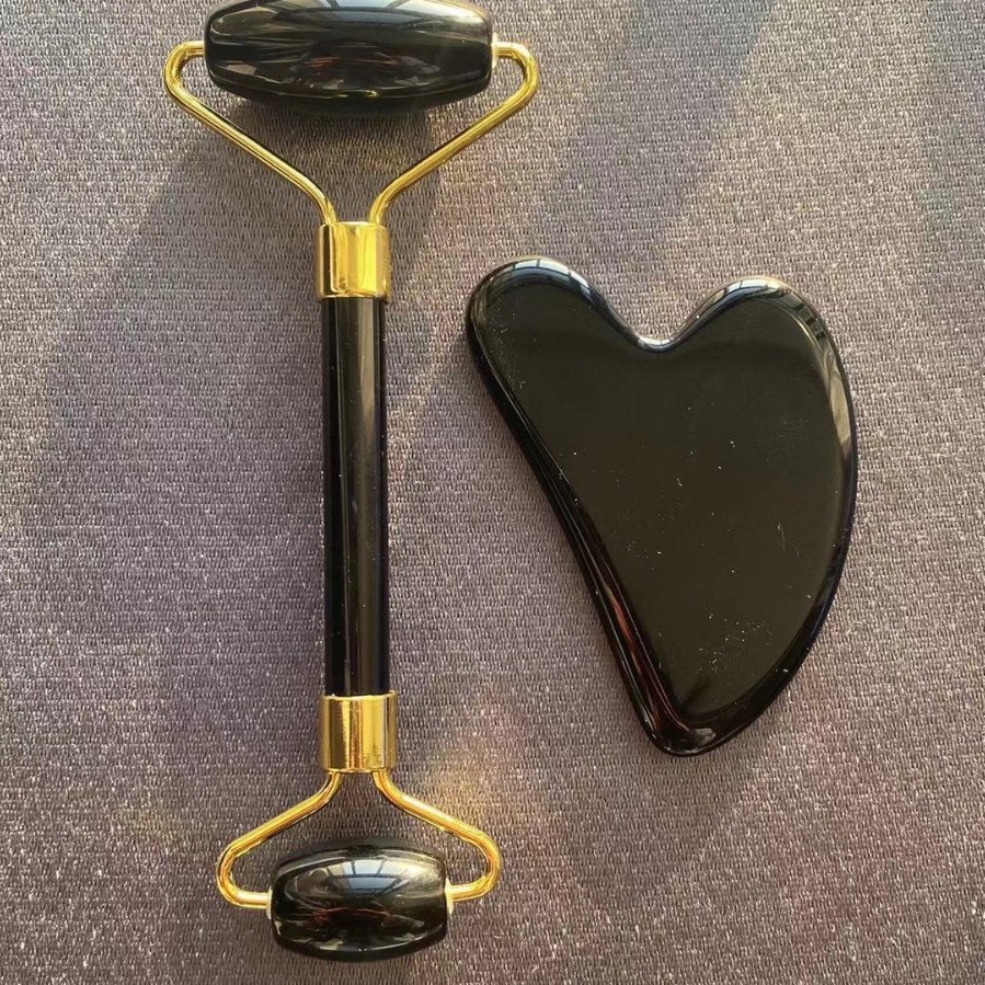 흑요석 롤러 + 괄사 마사지 도구