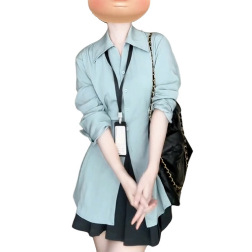 French-style temperament design sense waist-cinch dress women's autumn 2024 new fisherman-style date blouse