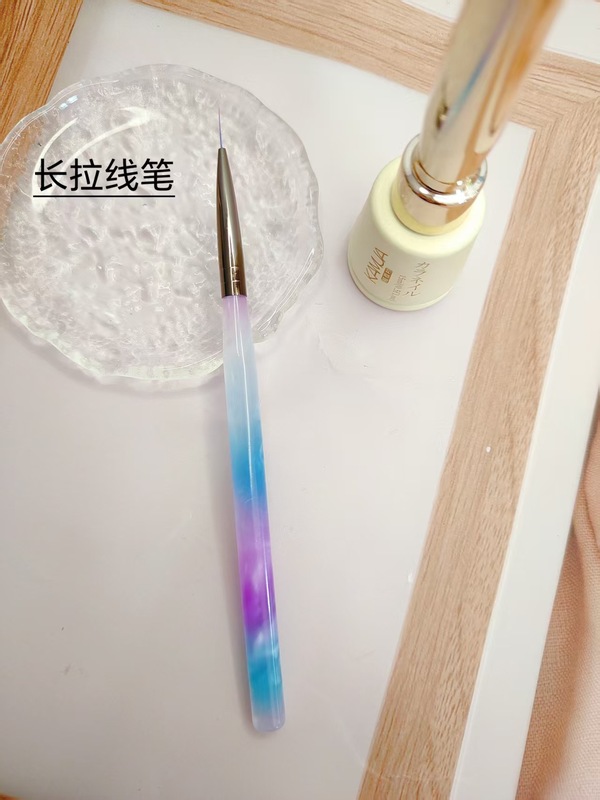跨境渐变晕染美甲笔套装大方圆笔平头笔圆头笔渐变笔月牙笔拉线笔|undefined