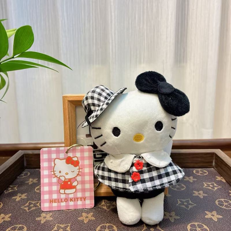 礼帽Kitty夏日度假小披风 挂件可爱饰品粉色公仔毛绒挂饰礼物新款|undefined