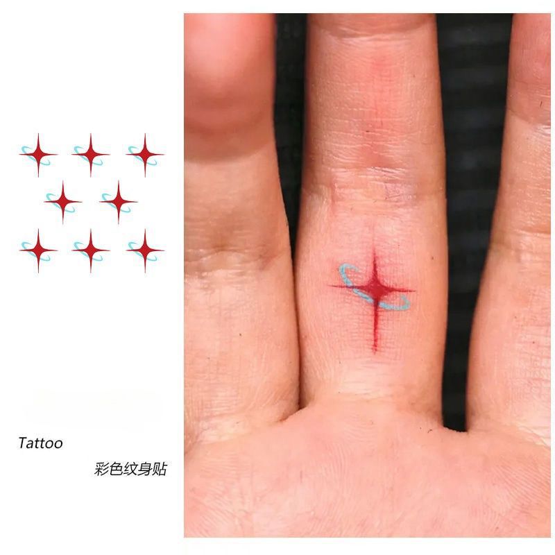 Ins Sparkling Star Tattoo Waterproof Hot Girl Finger