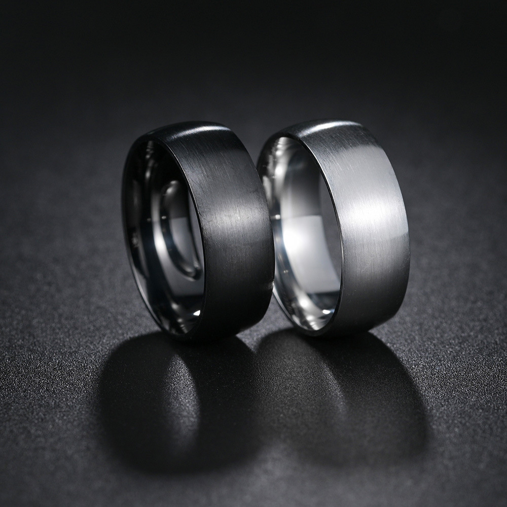 1 Piece Simple Style Geometric Stainless Steel Plating Men's Rings display picture 1