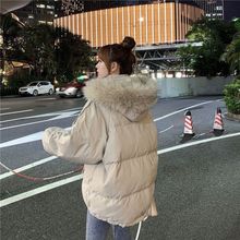 ins港风棉服女短款冬季韩版宽松加厚学生棉袄大毛领面包服外套潮