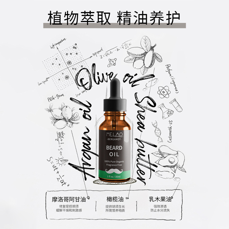 Cross-Border Men's Beard Care Oil Wholesale, Beard Growth, Strengthening, Smoothing, Moisturizing, Shaving Care Oil in Stock