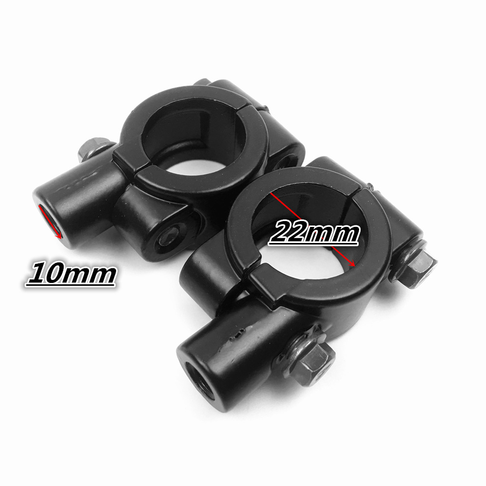 10mm Universal Black Rearview Mirror for Suzuki, Yamaha, Kawasaki, Ducati Motorcycles and Scooters