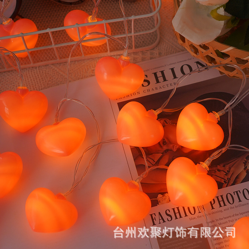 Lámpara decorativa del día de San Valentín Lámpara de amor Lámpara de color rosa Luz de clip de foto Cadena de luz Tanabata Ambiente romántico Lámpara de rama