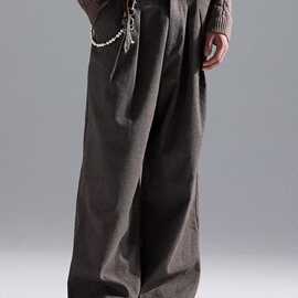 美式复古千鸟格打褶拼接西裤男款高级感老钱风休闲裤子宽松直筒裤