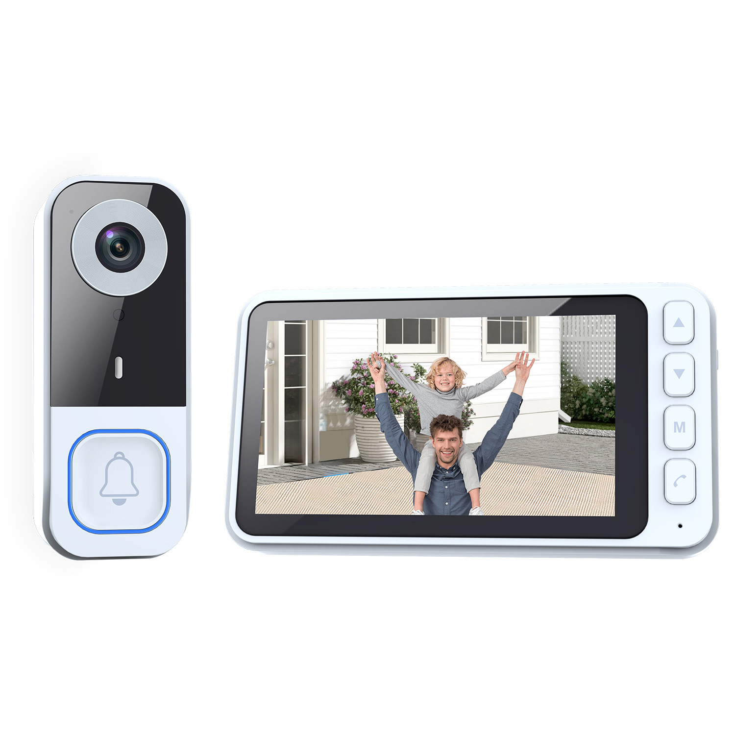 智能可视门铃无线远程可视摄像头对讲人形侦测高清夜视智能家居