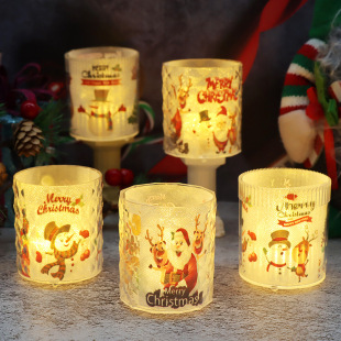 Cross-border Christmas new LED electronic transparent candle Cup night light bar layout wedding atmosphere set pendulum