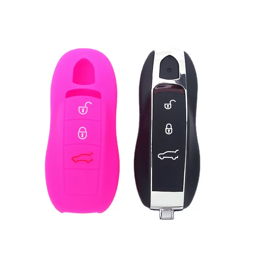适用保时捷Cayenne智能3键钥匙套Panamera锁匙包Macan车用硅胶套