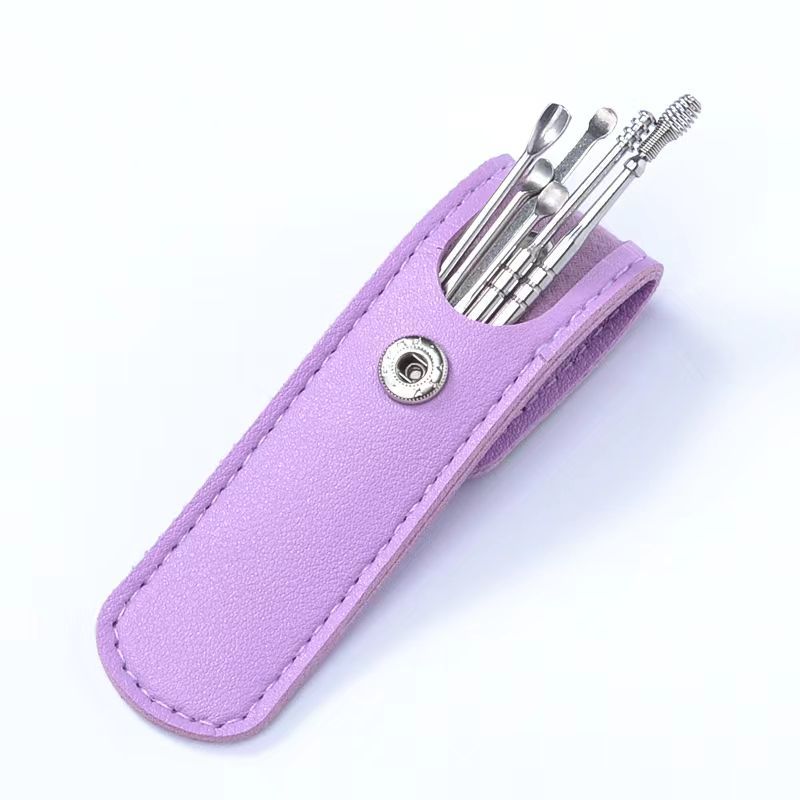 Juego de limpiadores de oídos portátiles en existencia, juego de 6 piezas, limpiadores de oídos con resorte en espiral para el hogar, herramientas para limpiar los oídos.