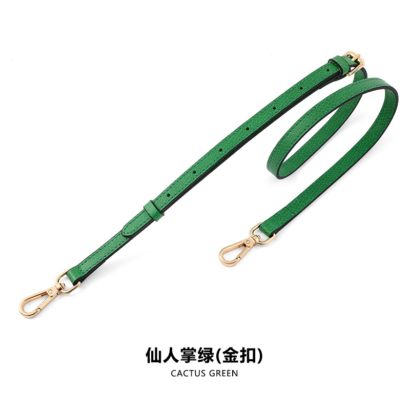 A- 48 first layer cowhide 1.2cm adjustable cactus green gold buckle