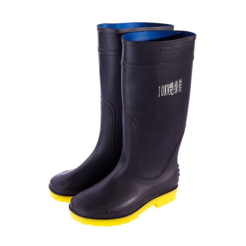 High-Top Waterproof and Slip-Resistant 10kV High-Voltage Insulating Rain Boots for Male Distribution Room Electricians Anti-Static and Water-Proof Shoes