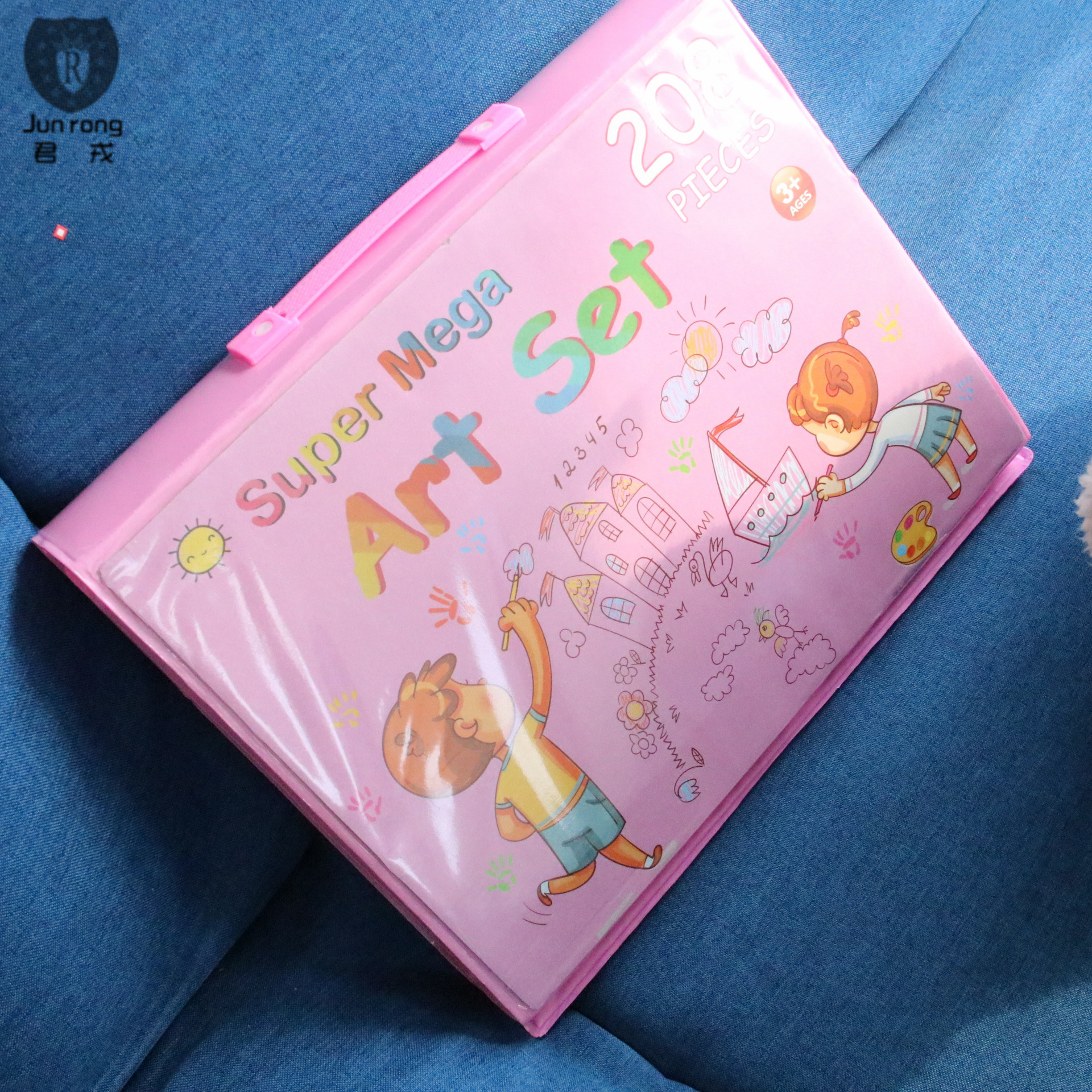 208 cepillos traje de aprendizaje de los niños pintura profesional traje de regalo marcador de color lápiz borrador en stock