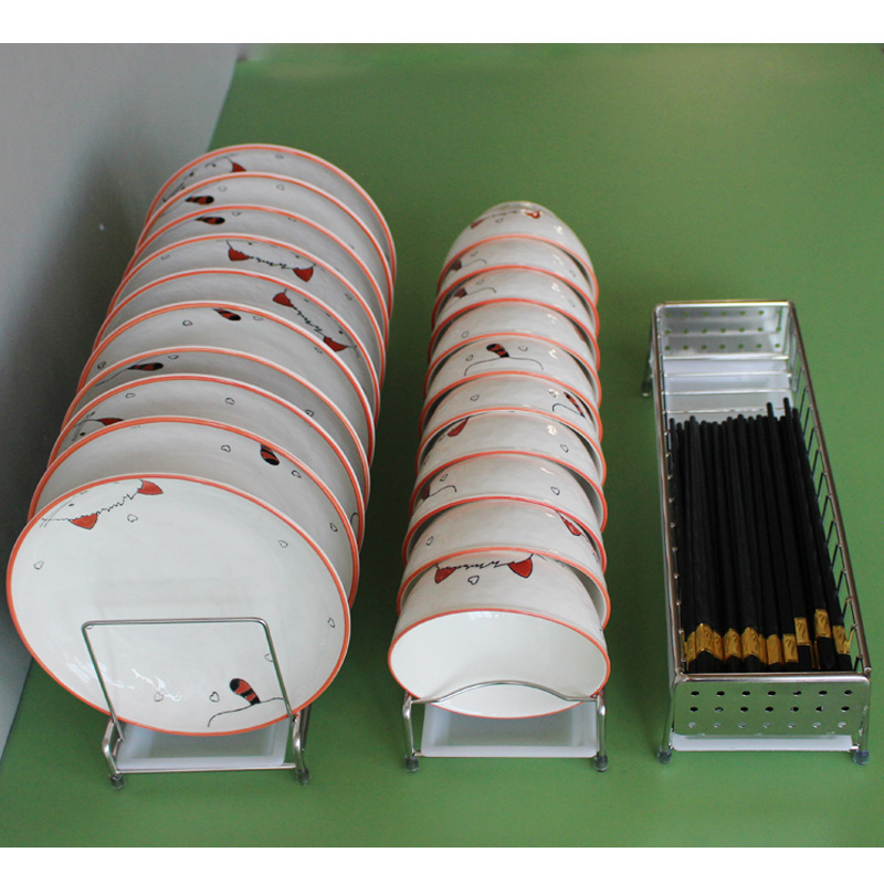 T9J5304 stainless steel dish rack combination drawer dish storage and storage rack drain single layer Chinese style