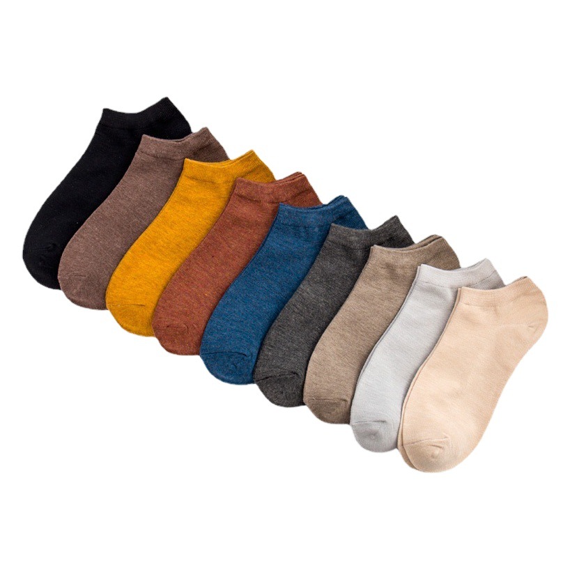 Cuatro estaciones de color sólido tubo corto Calcetines de barco de los hombres de fibra de bambú calcetines retro invisible transpirable sudor-absorbente calcetines de algodón