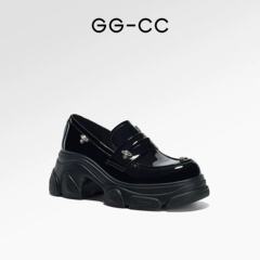[Ju Jingyiと同じスタイル] GGCC Galaxy Island Spring 英国風ローファー 厚底高さ増加本革靴 レディース