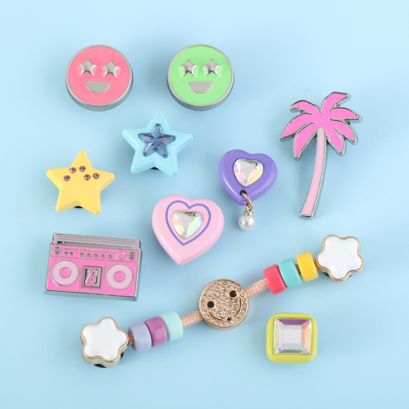 Cross-Border Hot Selling New Colorful Garden Clogs Decorative Buckle Accessories Metal Shoe Flower Buckle Acrylic Upper Hardware Accessories