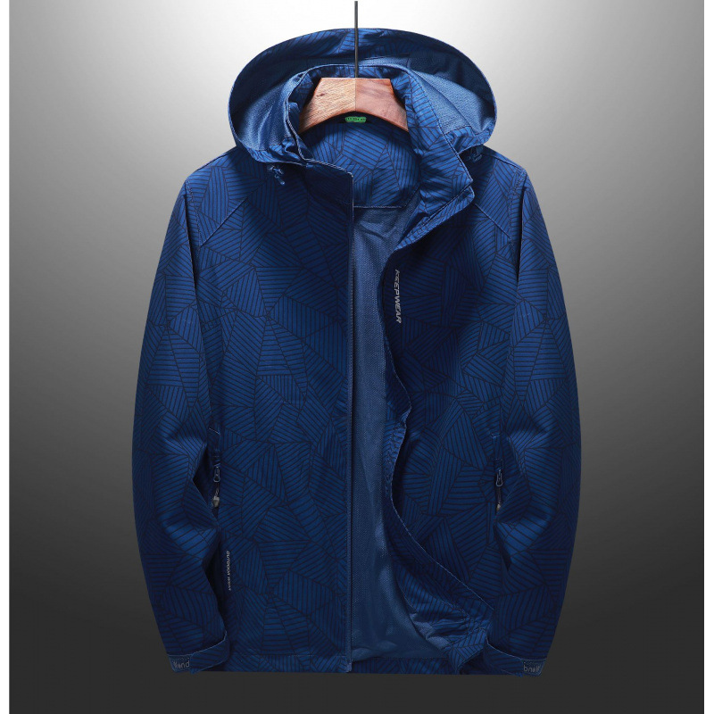 Primavera y otoño delgada de una sola capa elástica chaqueta al aire libre para hombres y mujeres ropa de abrigo a prueba de viento camuflaje casual