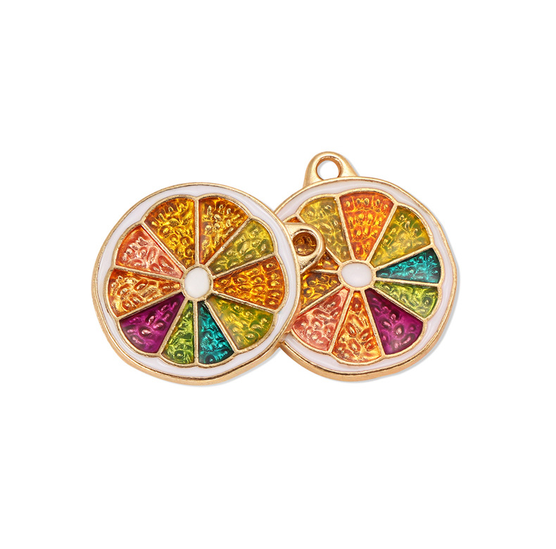 DIY Jewelry Accessories Classification Hole 2~2.9mm Hole Size 1 Piece Quantity 1 Piece 20 * 22mm Hole 2~2.9mm Alloy Lemon Pendant