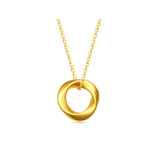999 Pure Gold Möbius Ring Gold Pendant 24K Pure Gold Necklace Women's Necklace Clavicle Chain Gift for Girlfriend
