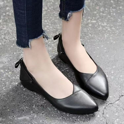 2026 autumn new style soft sole single-layer shoes and flat sandals wholesale purchase comfortable women's shoes, shallow cut and low heel small leather shoes