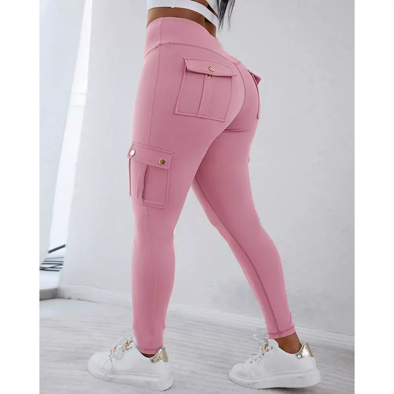 ⑩T 3004725 AliExpress кроссбордер новые стильные спортивные штаны высокой талией с манжетами и карманами для женщин