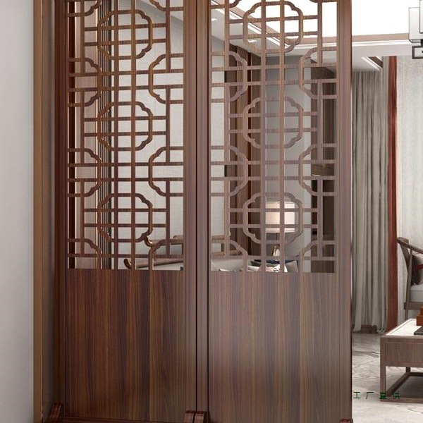 Push-Pull Screen Partition Foldable Mobile Telescopic Board Living Room Bedroom Room Partition Solid Wood Decorative Shielding Board