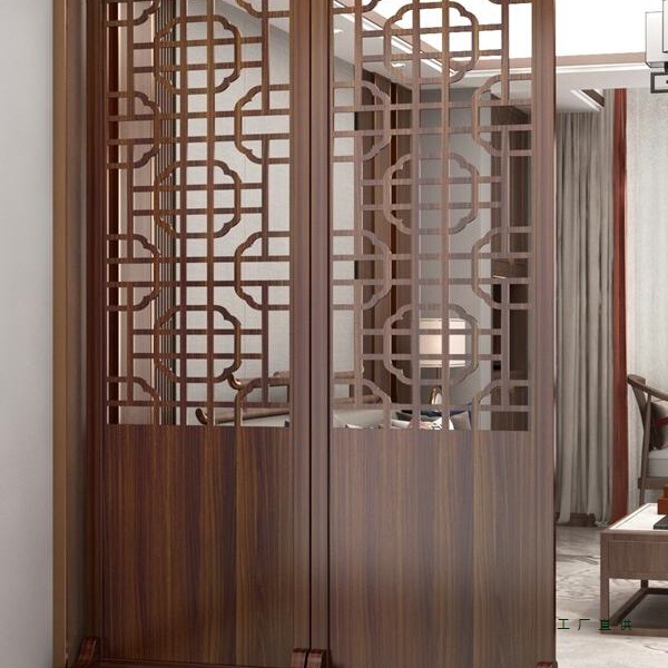 Push-Pull Screen Partition Foldable Mobile Telescopic Board Living Room Bedroom Room Partition Solid Wood Decorative Shielding Board