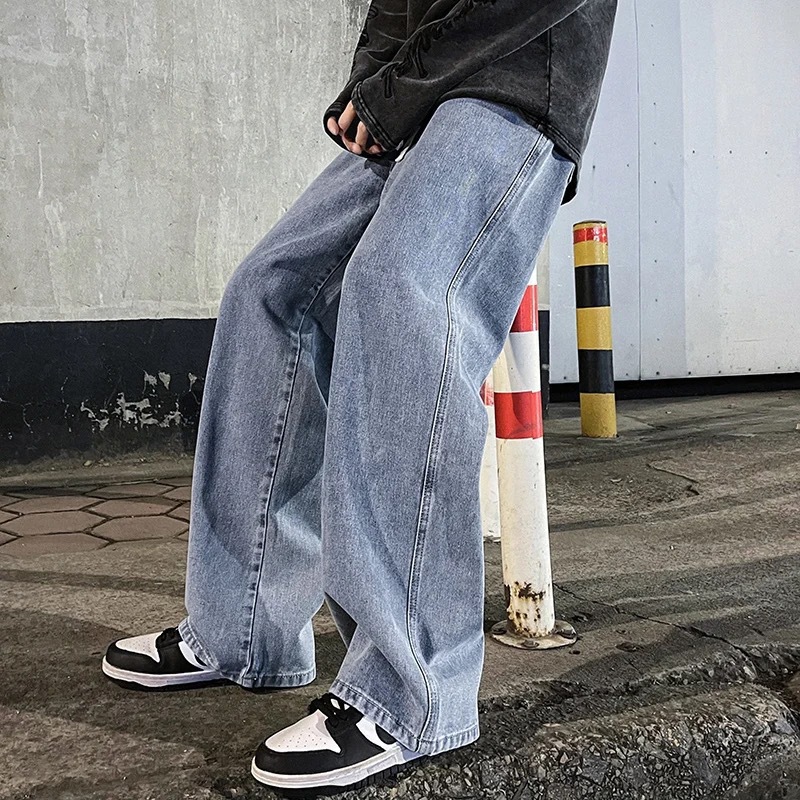 Men's Clothing Men's Retro Style Loose Straight Leg Casual Jeans Trendy Style Summer For Formal & Casual For Men_mkmklike.com