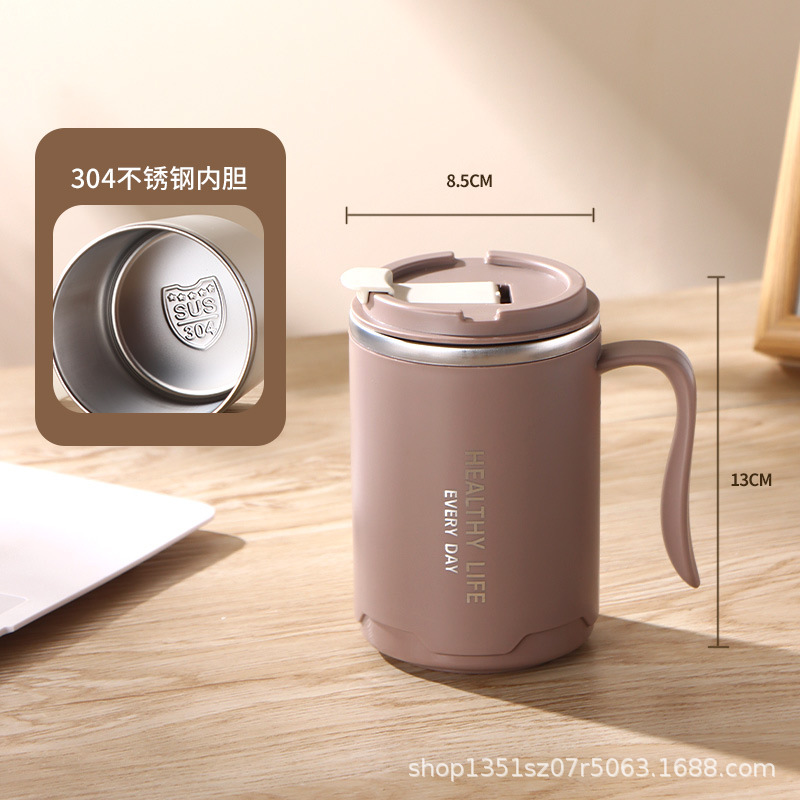 304 doble capa con cubierta de paja de acero inoxidable taza de agua taza de té de oficina en el hogar taza de café caja de regalo