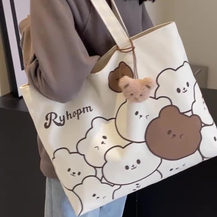 Large Capacity Ins-Style Canvas Bag Versatile for Students, Commuting, Single-Shoulder Canvas Tote, Casual Travel Large Capacity Ins-Style Canvas Bag Versatile for Students, Commuting, Single-Shoulder Canvas Tote, Casual Travel