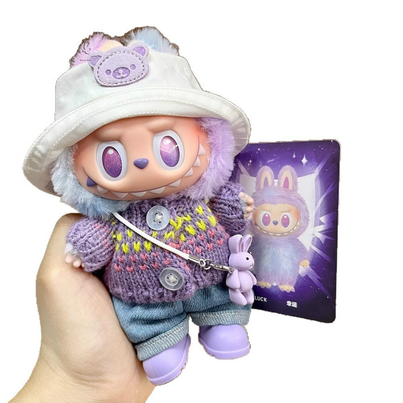 POPMART フロントハイエナジー第 3 世代ラブブビニールベビー服ラッキーラブブ 3.0 服トレンディなクールなオーバーオール|undefined